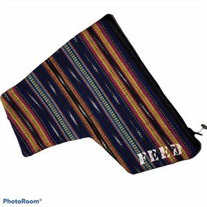 FEED Lauren Bush ethnic stripe zipper pouch NEW